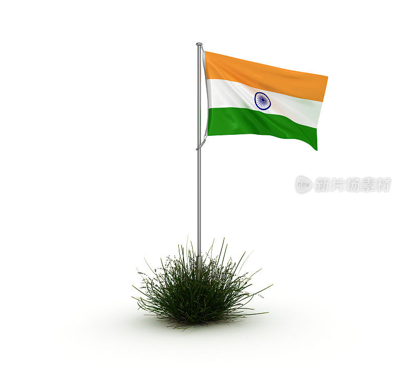 印度国旗- 3D渲染